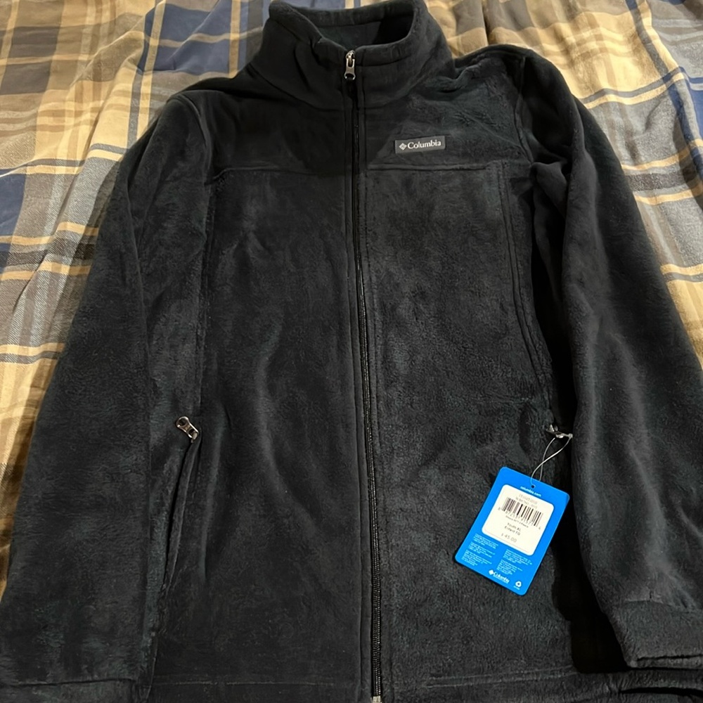Columbia Youth XL fleece warm zip jacket with zip up pockets